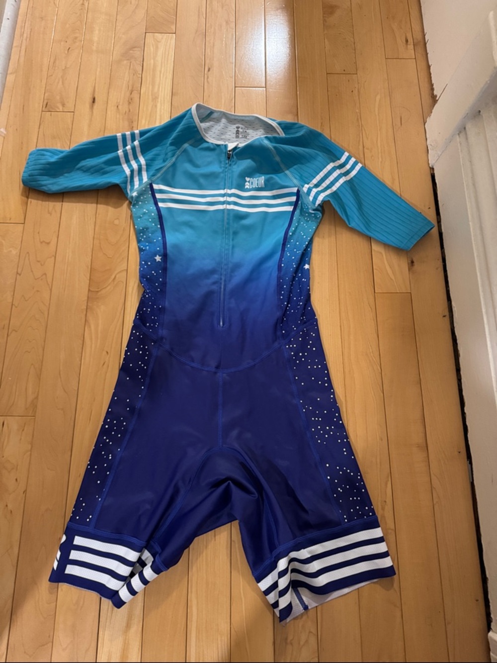 Coeur Blue Gradient Triathlon Suit with Star Accent